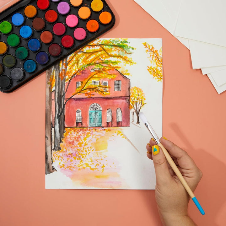 100 Sheets Cold Press Watercolor Paper for Artists and Beginners - 8.5 X 11 in Pack, Paint Paper for Watercolor