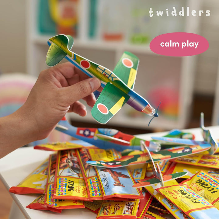 48 Flying Gliders Airplane Toys (8") for Kids, Boys & Girls - Goodie Bags Birthday Party Favors - Easy to Assemble