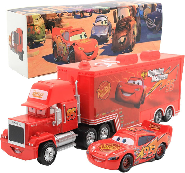 Car 2 3 Toys, Truck and Car Set, Movie Car, Metal and Plastic Material, Children'S Christmas and Birthday Gifts (Mack Truck Uncle)