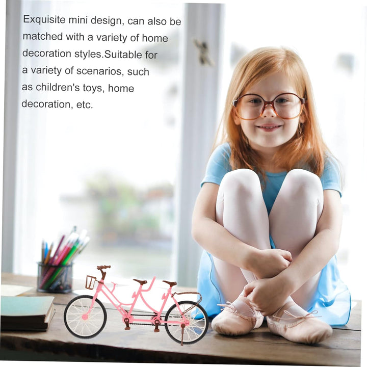 2-Person Bicycle Toy for Boys and Girls Double Seat Doll Accessories Mini Cycle Pedals for Boys and Girls for Playtime and Imaginative Fun