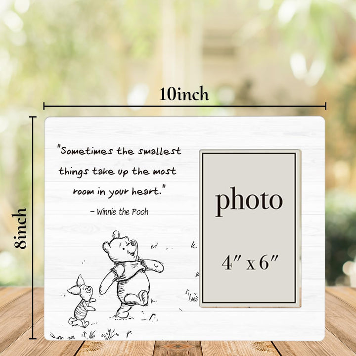 Classic Pooh Bear Nursery Picture Frame, Baby Gifts for Nursery, Baby Shower Gifts for New Parents Photo Frame for 4 X 6 Inch Photo