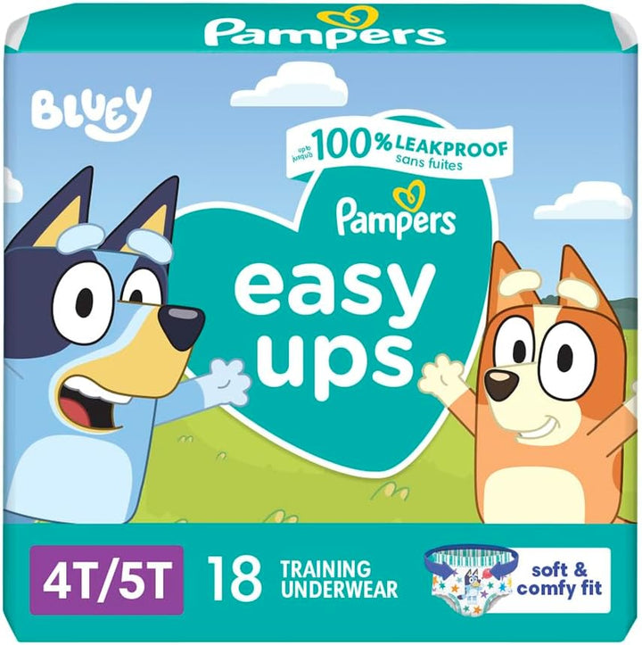 Training Pants - Easy Ups Boys & Girls Bluey - Size 3T-4T, 124 Count, Children'S Potty Underwear (Packaging May Vary)