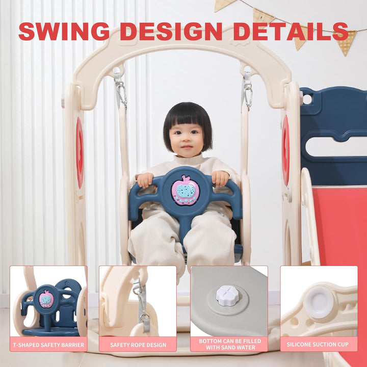 12 in 1 Toddler Outdoor Playset Toys with Swing Toddlers Indoor Playground for 1-3 Years Durable Ecofriendly Swing and Kids Slide Set Climber Tunnel Crawl Toys for Backyards