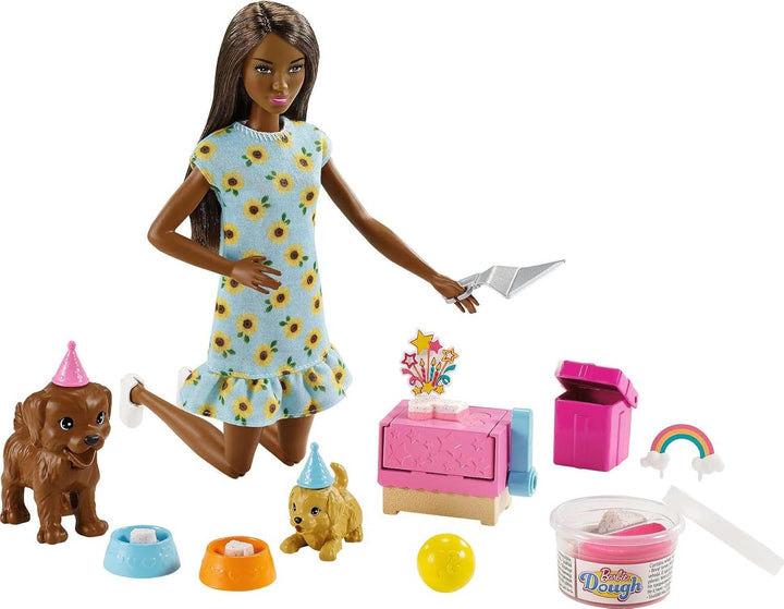 Doll & Pets Set, Blonde with Mommy Dog, 3 Newborn Puppies with Color-Change Feature & Pet Accessories