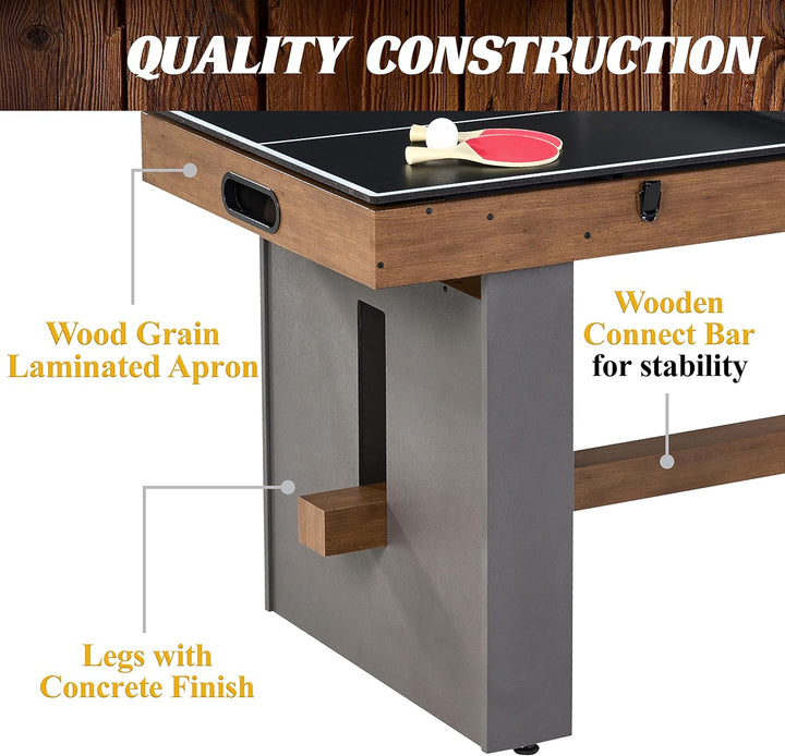 Barrington Combo Game Table – Foosball, Air Hockey, Table Tennis & More – Multi Game Table for Home or Game Room