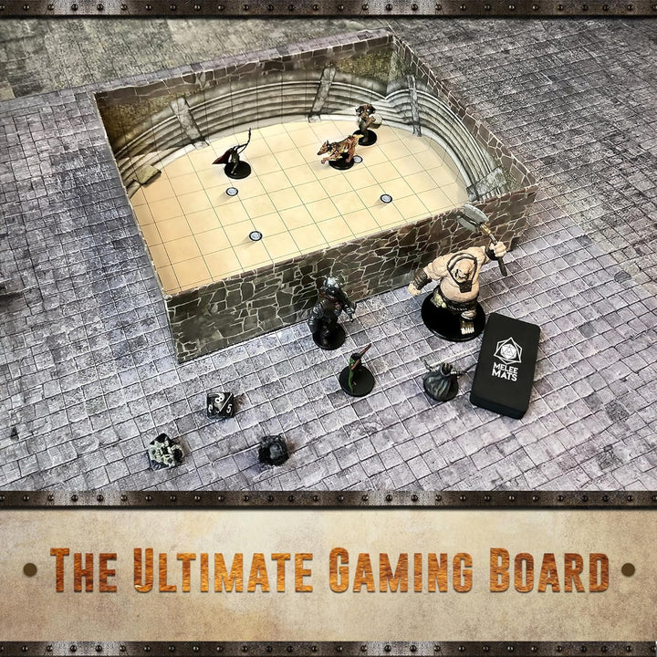 DND Map Starter Kit - 22” X 26" Double Sided, Wet/Dry Erase Battle Terrain Grid - Ultimate Tabletop Board Gaming Experience with Accessories