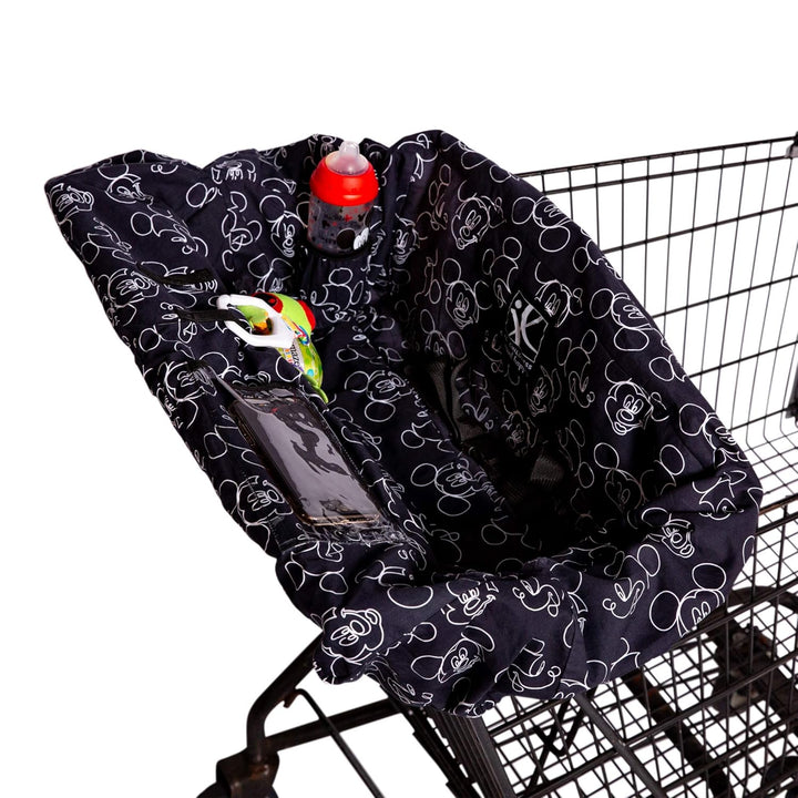 Disney Baby by  Shopping Cart & High Chair Cover for Baby, Kids, & Toddler - Cover for Grocery Carts & Restaurants, for Boys & Girls, Universal Fit - Mickey Mouse, Black