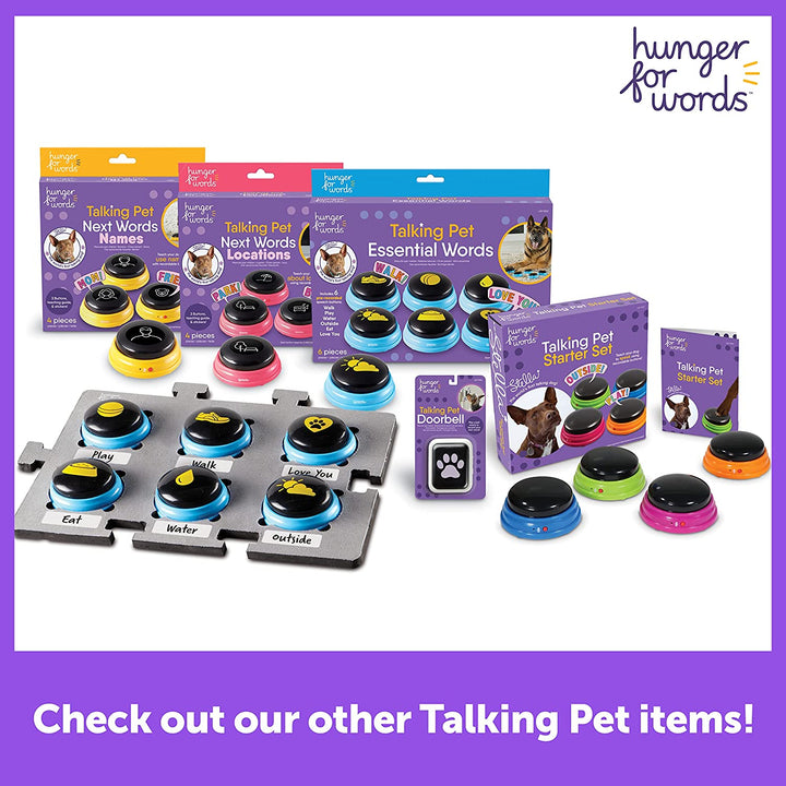 Talking Buttons Starter Set - Recordable Buttons to Teach Your Dog to Communicate, Dog Training Games, Plastic, Multicolor
