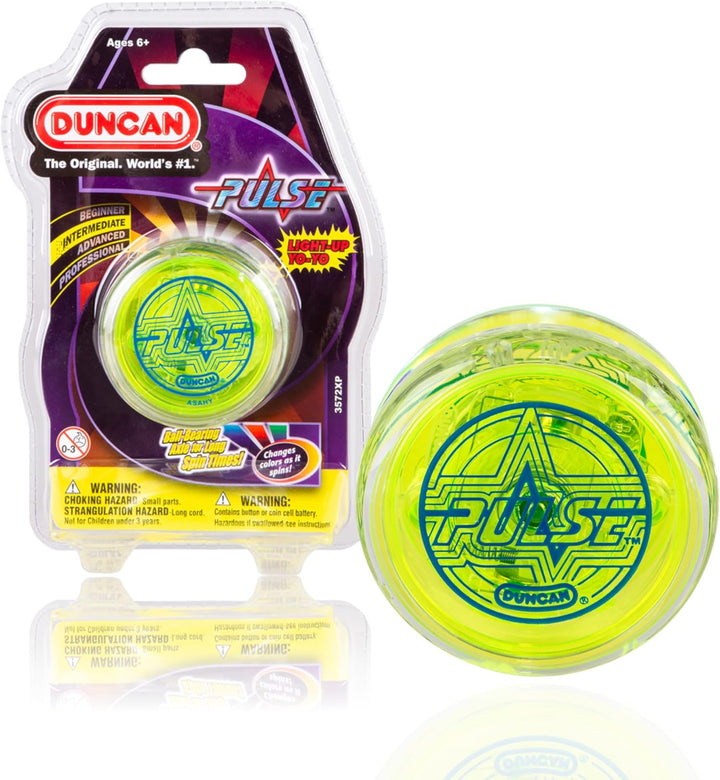 Toys Pulse LED Light-Up Yo-Yo, Intermediate Level Yo-Yo with Ball Bearing Axle and LED Lights, Clear/Blue