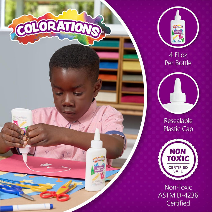 White School Glue, 24 Bottles, Each 4Oz Each Set Individually Packaged, Personalize & Decorate for Gifts, Arts & Craft Craft for Children, Kids Crafts