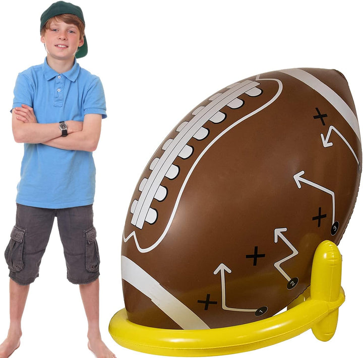 40" Giant Jumbo Inflatable Football with Tee Set for Party, Gameday, and Football-Themed Party, Sport Party Decorations, Super Fun Football Games for Kids and Adults