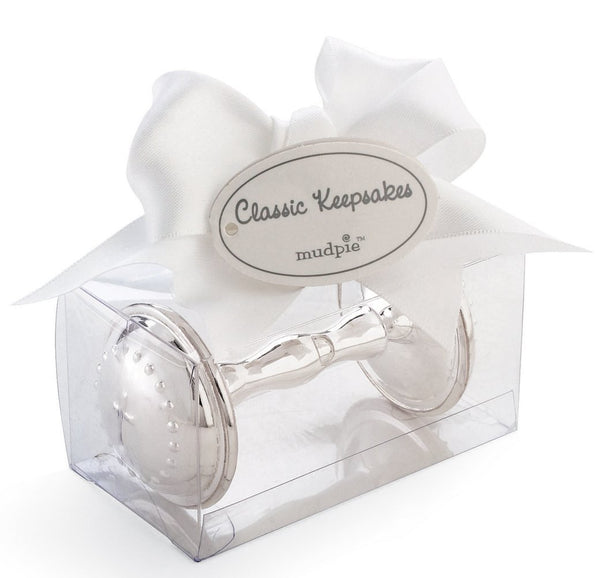 Baby Classic Keepsakes Silver-Plate Rattle, Cross
