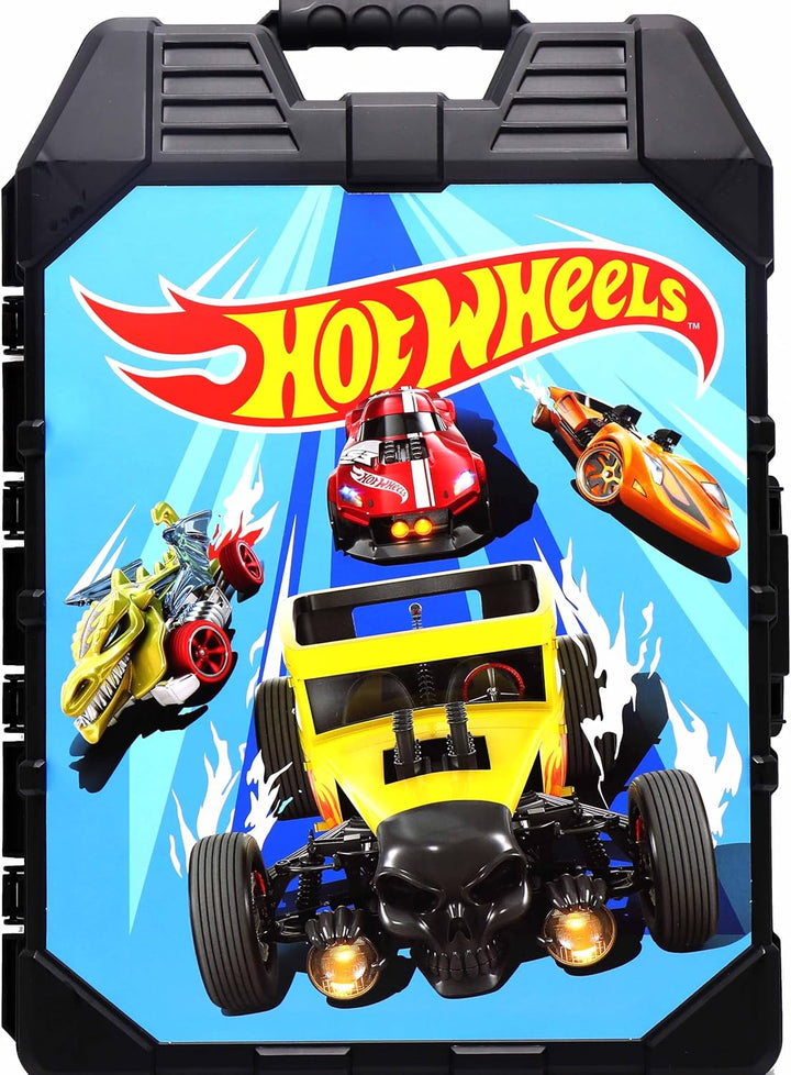 Hot Wheels Collector Case – Durable Die-Cast Car Storage Organizer with Handle for 1:64 Scale Vehicles – Holds up to 50 Cars – Portable Display and Carry Case for Kids and Collectors