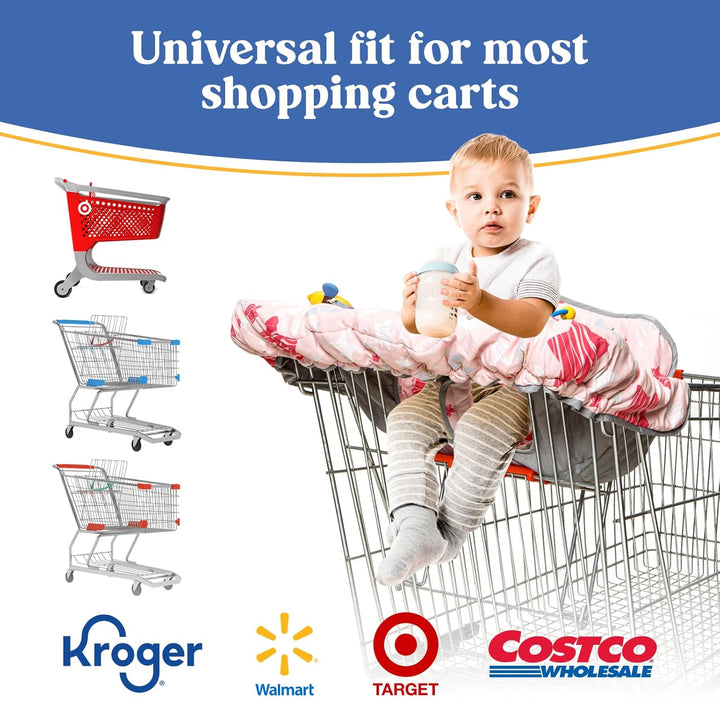 Shopping Cart Cover for Baby, High Chair Cover for Restaurant Seat - Grocery Cart Cover for Baby Girl and Boy, Comfortable Cotton Buggy Covers for Babies - Padded Toddler Shopping Cart Cover