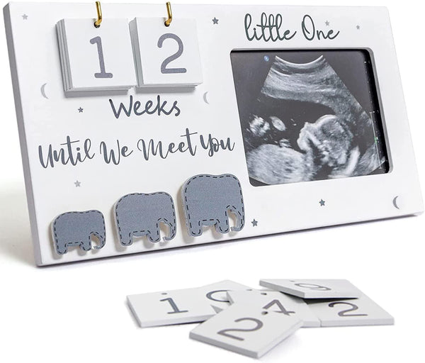Sonogram Picture Frame, Ultrasound Photo Frame with Baby Countdown Weeks, Expecting Parents to Be Pregnancy Gift Congratulations Pregnancy Must Have Grandparent Baby Announcement First Time Mom to Be