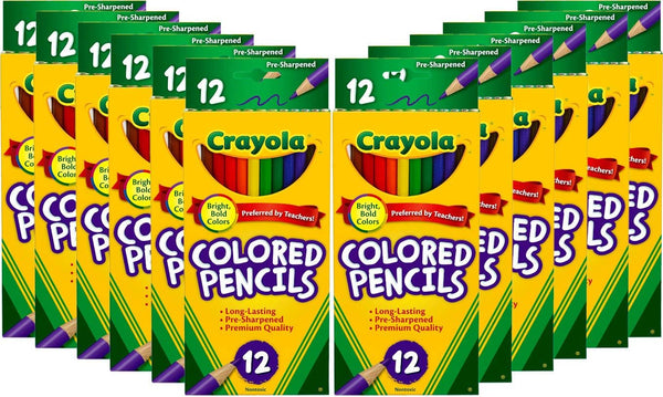 Colored Pencils Bulk, Kids School Supplies for Teachers, 12 Packs with 12 Colors [Amazon Exclusive]