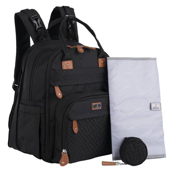 Diaper Bag Backpack - Baby Essentials Travel Tote - Multi Function Waterproof Diaper Bag, Travel Essentials Baby Bag with Changing Pad, Stroller Straps & Pacifier Case - Unisex, Dark Gray