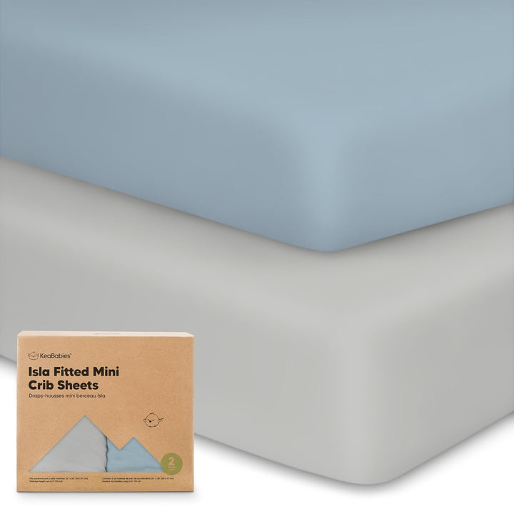 Pack and Play Sheets Fitted - 2-Pack Mini Crib Sheets for Pack N Play Mattress 38X26, Soft & Cozy, Neutral Toddler Playard Bedding, Snug Fitted Mini Baby Crib Mattress Cover Boy, Girl (Butterflies)