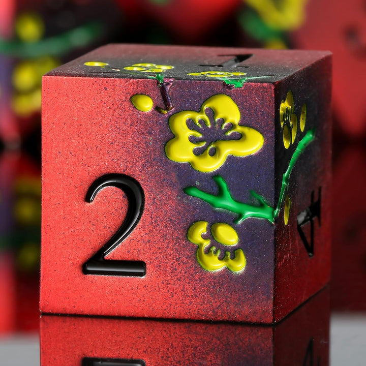 Metal Dice Set D&D, 7 Die Metallic Polyhedral Dice Set with Gift Metal Box and Gold Number for DND Dungeons and Dragons Role Playing Games (Black and Gold)