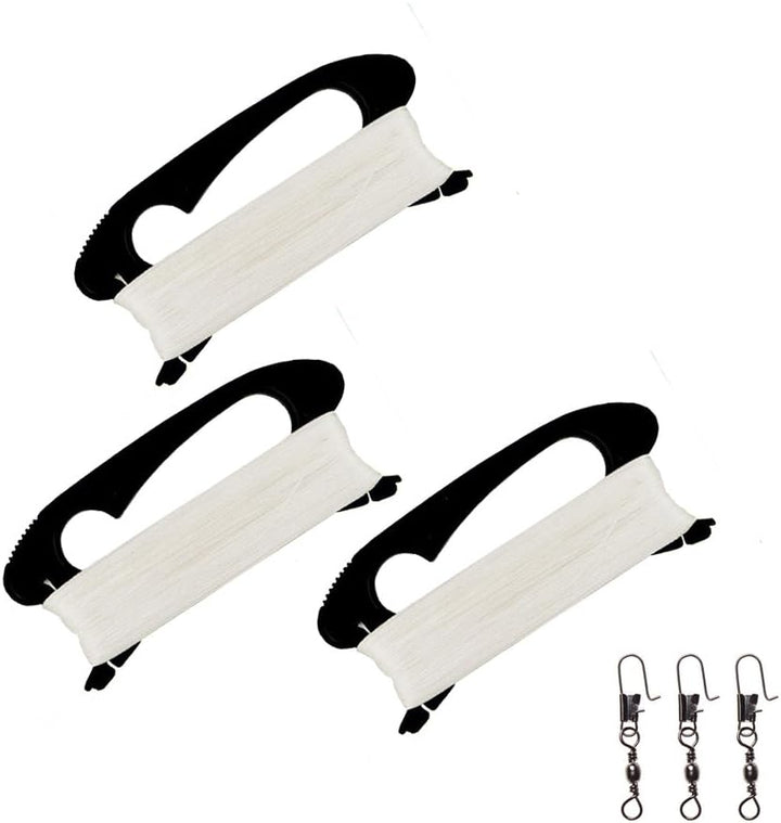 328 Feet Kite Spool 3 Pack, Total 1000 Feet Kite Spool Handle with Line String Winding Board Outdoor Sports Tool with Connector Ready Black,Pack of 3 (3 Pack)
