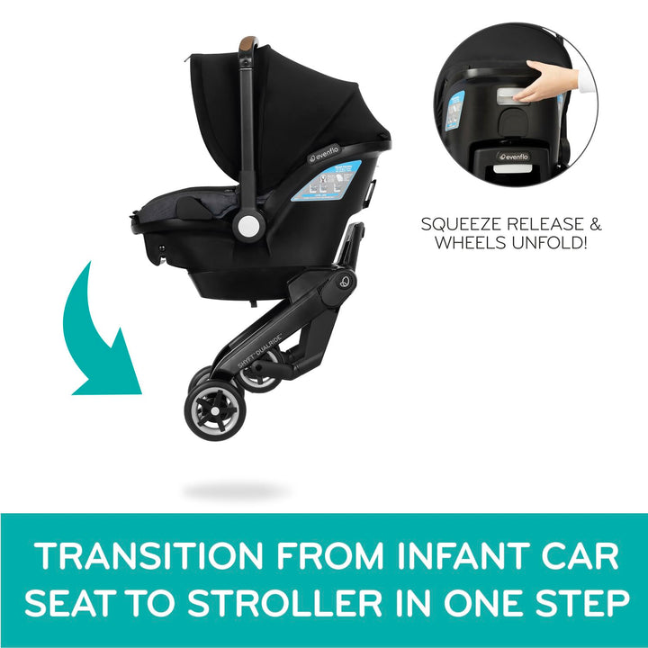 Shyft Dualride Infant Car Seat Stroller Combo with Carryall Storage (Boone Gray)