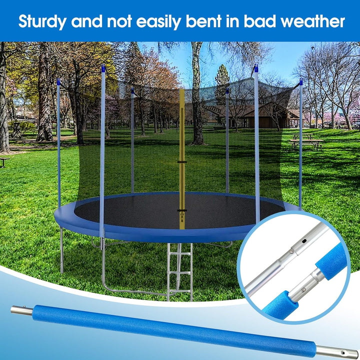 15FT Trampoline Net and Enclosure Replacement with Clamps, Screws, Bolts, Tube Caps - Fits 6 Straight Poles for 15 Feet round Trampoline Frame