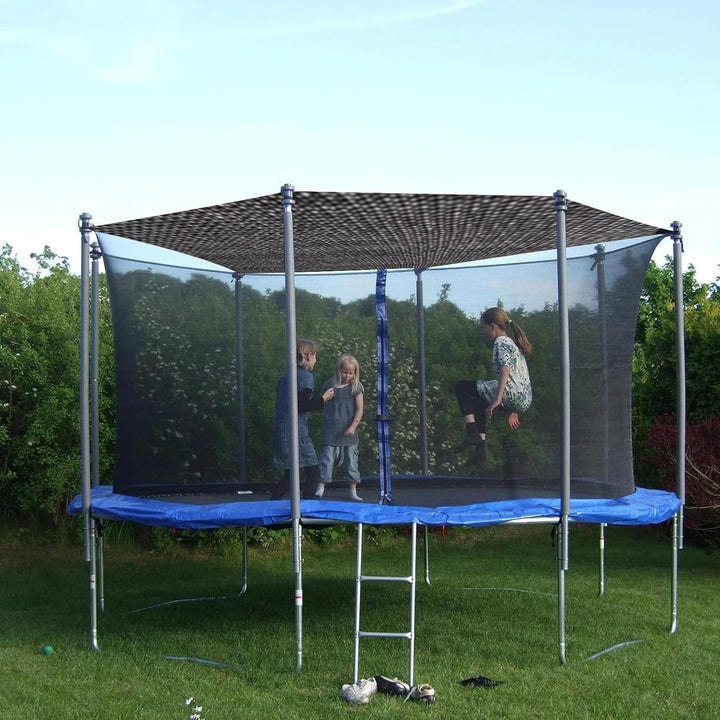Trampoline Shade Cover, Top Shade for 12FT 14FT Trampoline with Straight Pole, 90% Sunblock Mesh for Outdoor