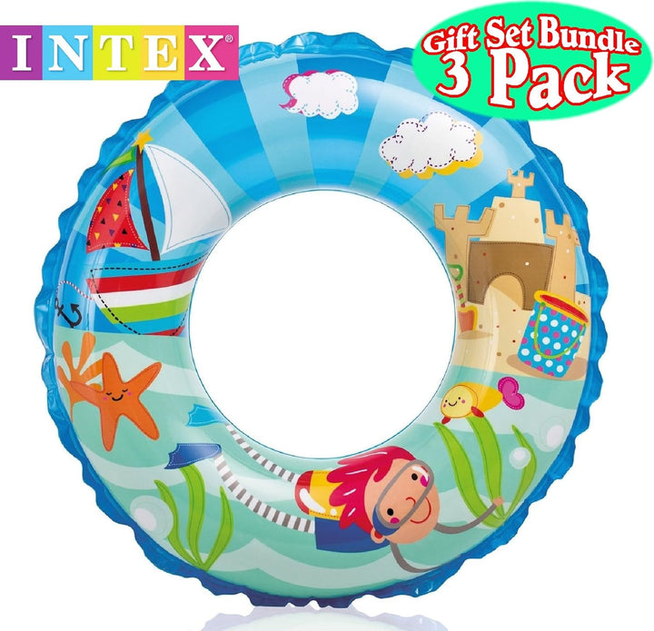 Ocean Reef Transparent Swim Rings Dinosaurs,Mermaid Andbeach Gift Set Bundle-3 Pack