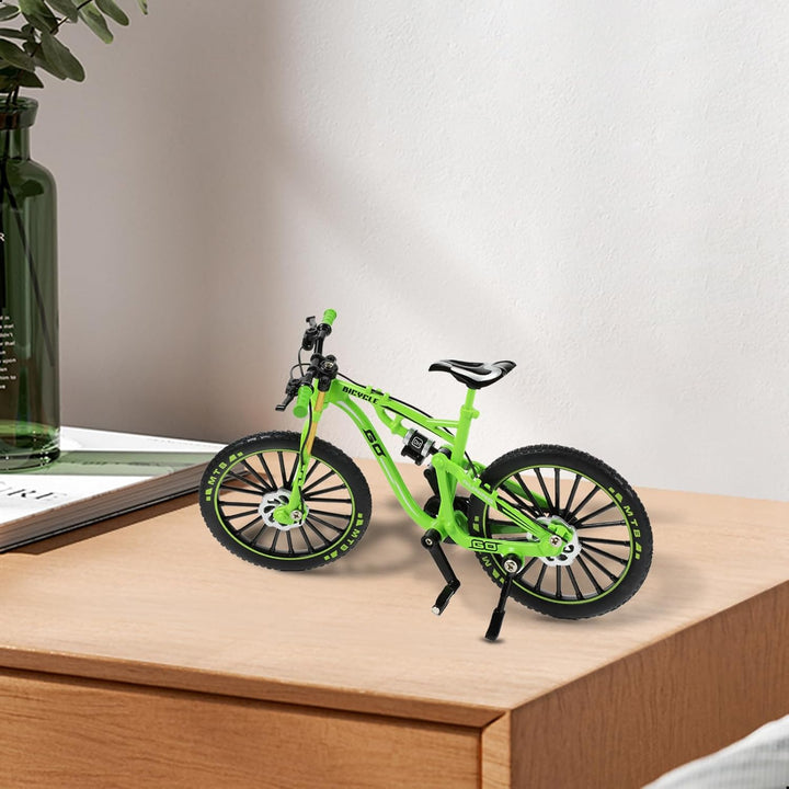 1:8 Scale Die-Cast Alloy Mini Mountain Bike Bicycle Model Toy Finger BMX Toy Desktop Decoration Crafts for Cycling Lovers(Green)