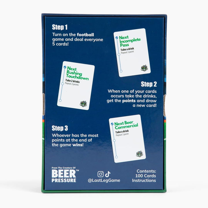 the Last Leg - Live Football Drinking Game. Perfect for Game Days, Tailgates, Parties, and Pre Games.