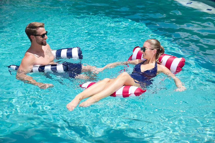 Aqua 4-In-1 Monterey Hammock Pool Float & Water Hammocks, 1-2-3-4 Multipacks – Multiple Colors/Styles – for Adults and Kids Floating