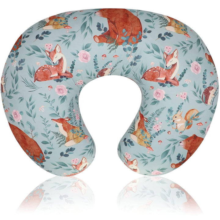 Dinosaur Nursing Pillow Cover, Breastfeeding Pillow Slipcover for Baby Boys & Girls, Nursing Pillow Case for Newborn, Soft Fabric Fits Snug on Infant, Washable & Breathable, Watercolor Dinosaur Blue