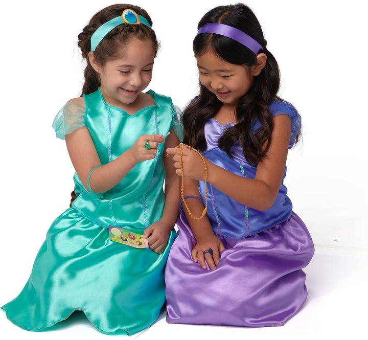 Princess Dress up Trunk – 21-Piece Deluxe Costume Set Featuring Ariel, Jasmine, Tiana & Rapunzel Outfits with Accessories & Storage Trunk – Amazon Exclusive