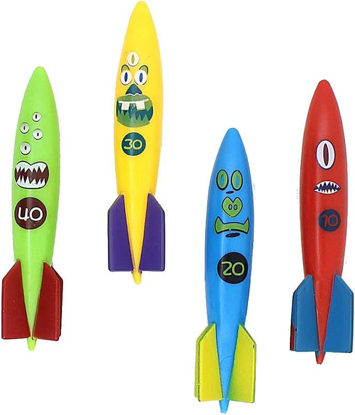 Diving Pool Toy Underwater Swimming Throwing Diving Torpedo Shark,4 Pack