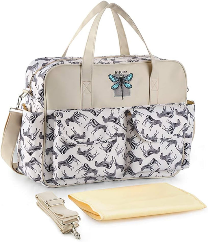 Mummy Shoulder Bag Diaper Bag Chic Nappy Changing Bag Tote/Messenger Style Large with Changing Mat, Adjustable Straps