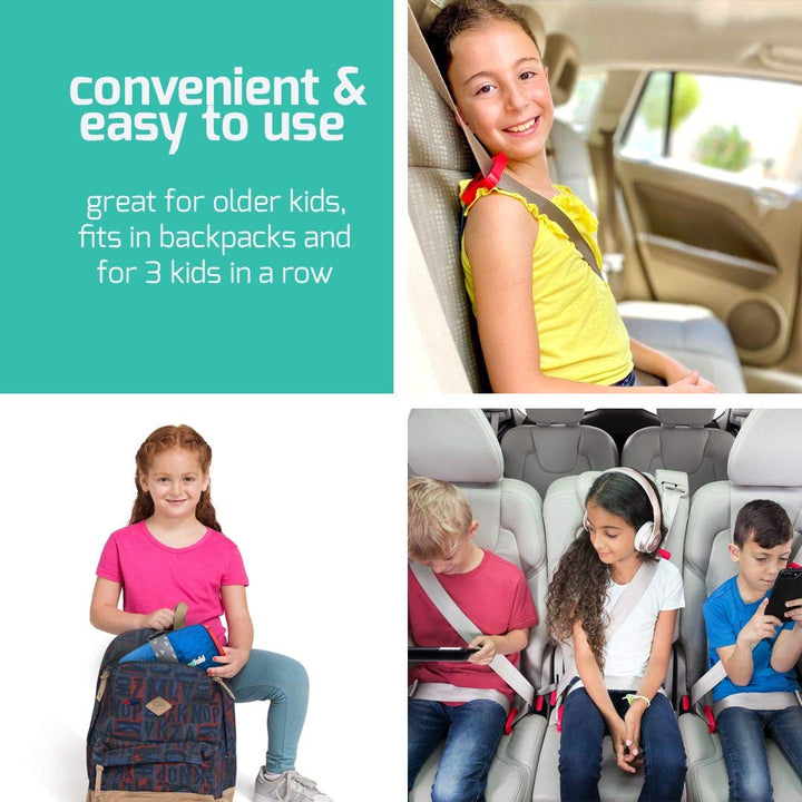 New  Comfort Grab-And-Go Car Backless Booster Seat-Compact and Portable for Every Day, Carpooling, Travel, Charcoal Grey