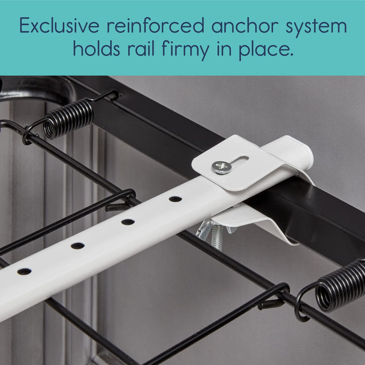 Convertible Crib Bed Rail for Toddlers, Crib Rail Guard with Reinforced Anchor Safety