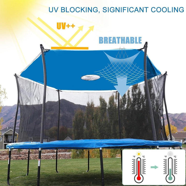 Trampoline Shade Cover for 8FT 10FT 12FT 14FT Trampoline, Sunproof Canopy for Outdoor