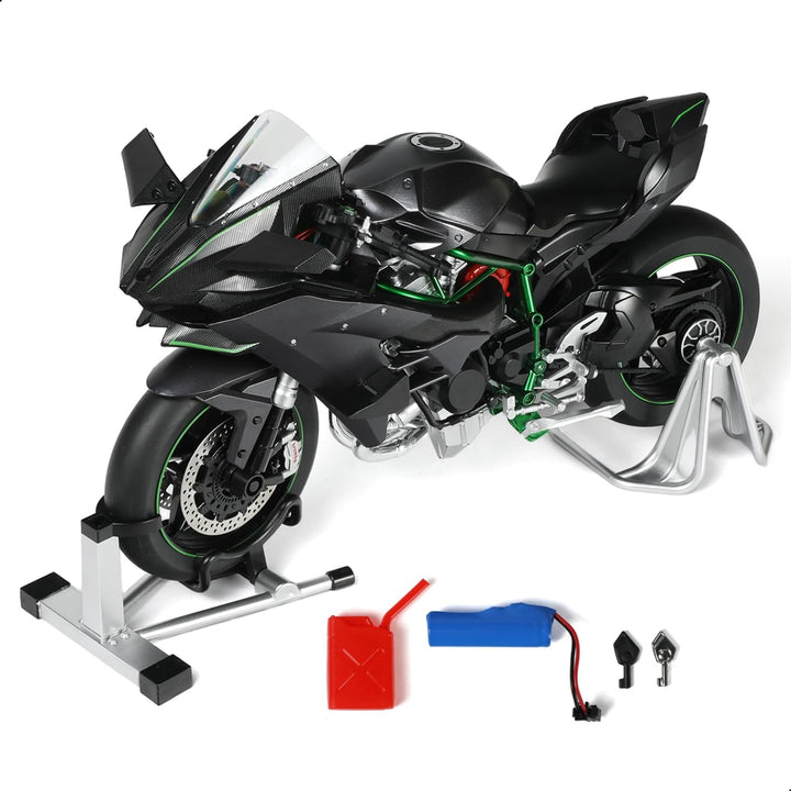 Compatible for 1:12 Kawasaki Ninja H2R Motorcycle Model Toy Die-Cast Metal Mini Motorbike Toy for Boys and Adults Black Moto Model Collectible Gift