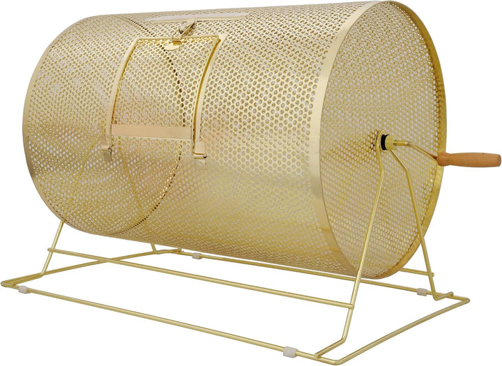 Elegant Raffle Drum for Memorable Drawings, Durable Metal Design with Wooden Handle, Holds 10,000 Tickets, 14.8 X Ø21.26 Inch
