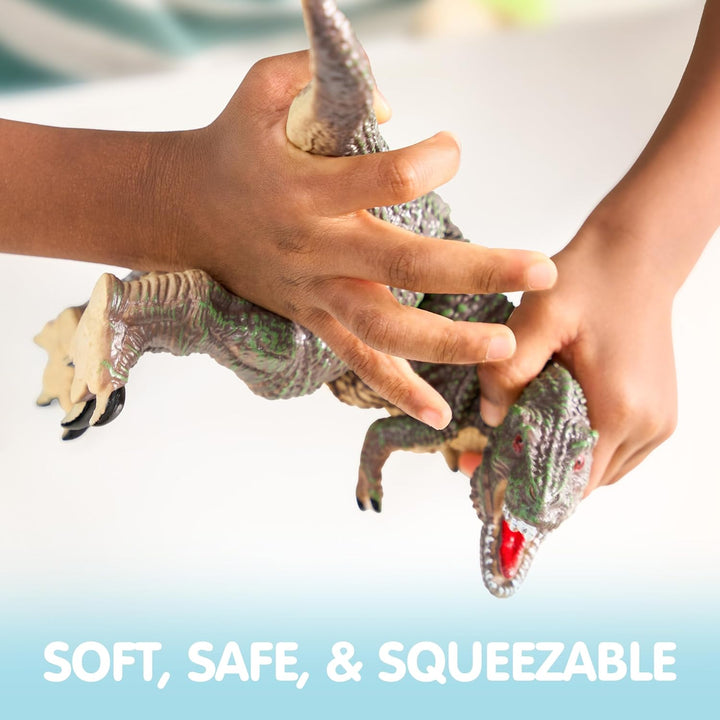 Big Dinosaur Toys for Toddlers, 6 Piece Large Soft Dinosaur Figures with an Educational Book, Jumbo Realistic Toys for Boys and Girls Gift, Kids Ages 1 2 3 4 5
