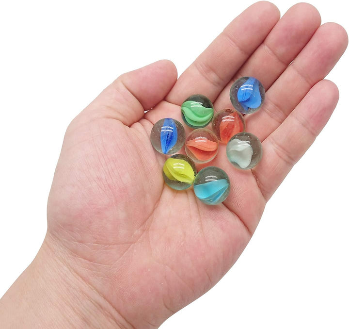 60 Pieces Glass Marbles for Marble Games, 0.63 Inch, 6 Colors.