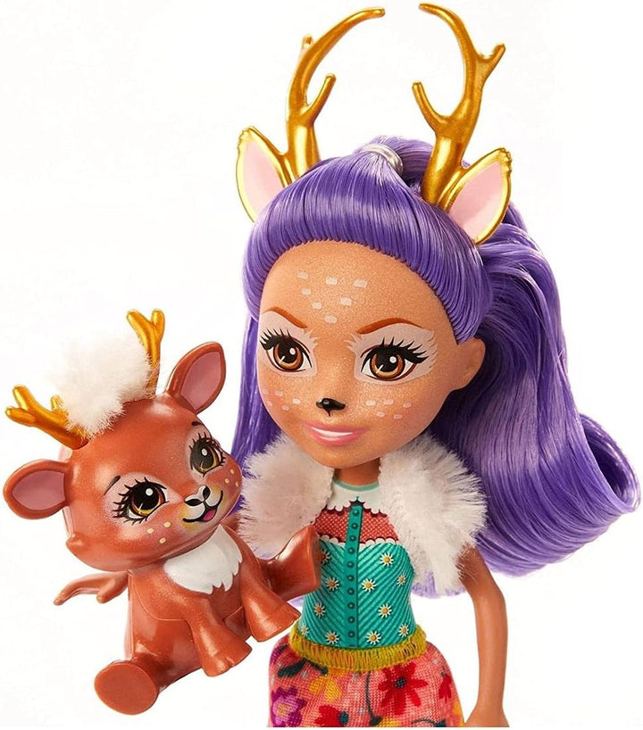 Bike Buddies Bicycle Playset (11-In) with Danessa Deer Doll (6-In) and Sprint Animal Figure, Doll with Articulated Legs, Great Gift for 3 8 Year Olds