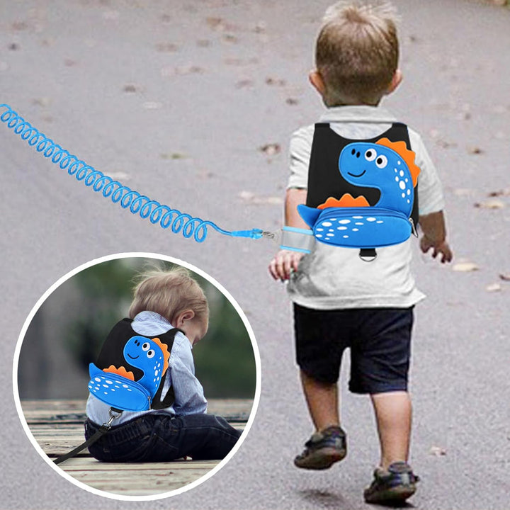 Toddler Harness Leash with anti Lost Wrist Link, Cute Dinosaur Kids Harnesses Children Leashes, Baby Walking Harness Keep Child Close Wristband Strap for Boys Travel