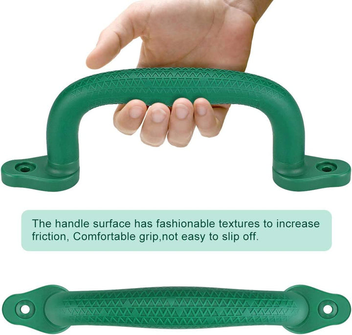Set of 4 Safety Playground Handles,Swing Set Kids Safety Hand Grips for Playset, Climbing Frame, Play House,Climbing Frame, Play House Handles(Green)