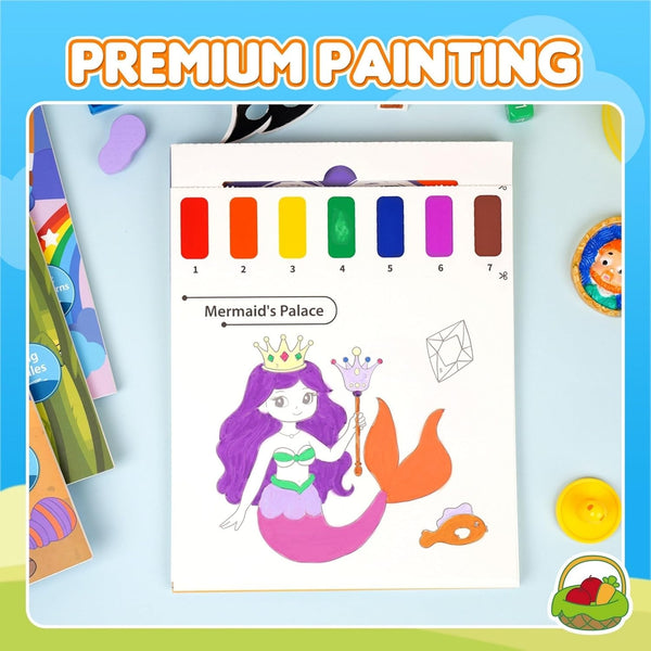 Paint with Water Books for Toddlers, Mess Free Watercolor Painting Activity for Kids Ages 1-3, 2-4, 4-6, Art Craft Coloring Gift with Brush, Airplane Travel Activities for Toddlers, Animals