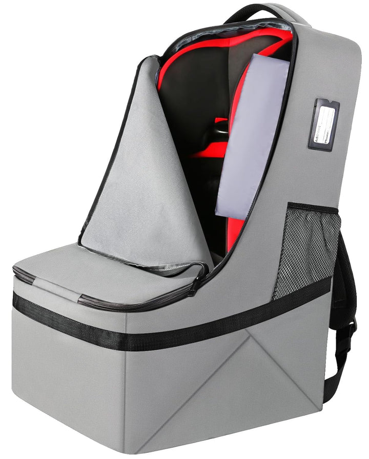 Padded Car Seat Travel Bag Backpack for Airplane, Heavy Duty Car Seat Bags for Air Travel, Carseat Cover for Airplane Travel with Shoulder Strap, Car Seats Carrier for Airport, Black