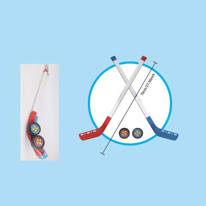 Street Floor Hockey Stick , Youth Toys Sports Starter  with 2 Ball and Plastic Puck, Indoor Outdoor Play Roller Hockey Training Gear for Boys Girls