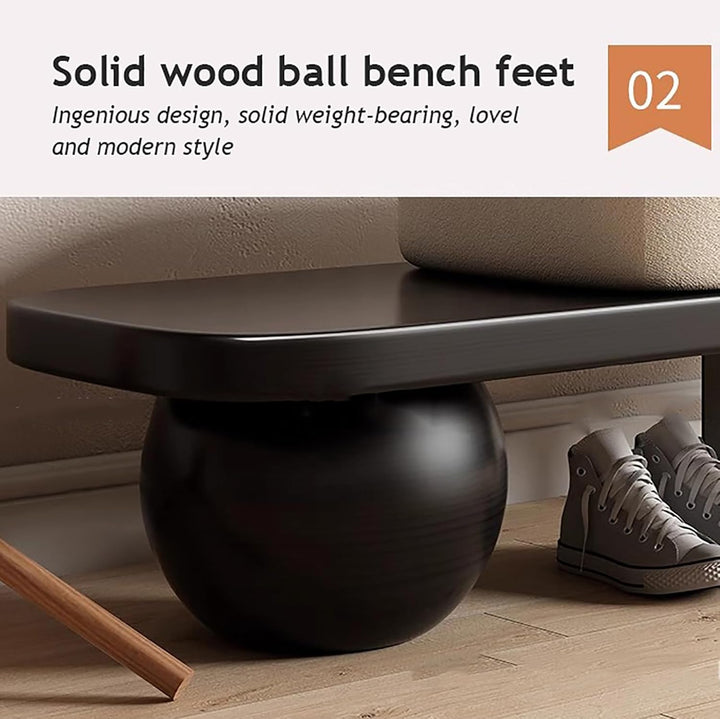 Wooden Boucle Bench with Abstract Metal Leg, Modern Entryway Bench, Upholstered End of Bed Bench,Shoe Changing Bench for Entryway Livingroom Bedroom (Walnut, 140Cm/55.1")