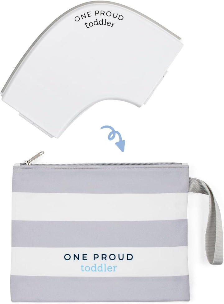 Travel Potty Seat, Ultra Compact, Ultra Non-Slip, Seat Made in USA, No-Pinch Locking Hinges, Easy to Clean, Included Carry Bag